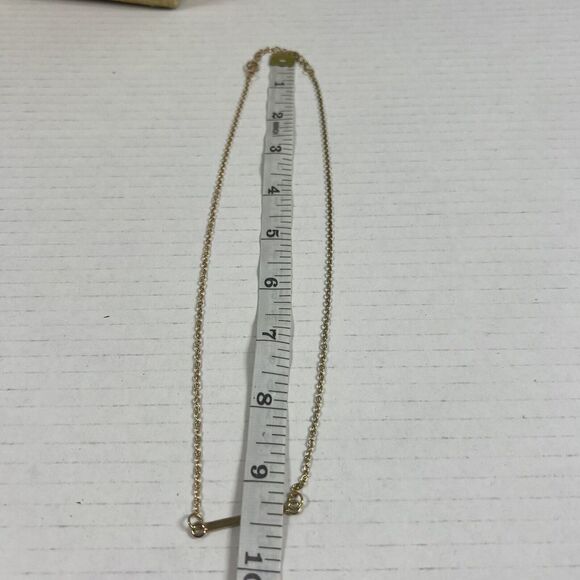 Gold Tone Cable Chain Bar Pendant Fashion Necklace - Picture 4 of 4